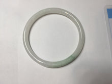 Load image into Gallery viewer, 56mm 100% natural Type A icy watery light green white slim round cut jadeite jade bangle AD110-8098
