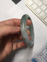 Load image into Gallery viewer, 57.5mm Certified 100% natural Type A icy watery oily dark green/gray(油青) jadeite jade bangle PC119-0352
