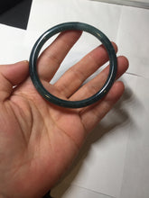 Load image into Gallery viewer, 57.9mm Certified Type A 100% Natural dark green/blue/gray slim round cut Jadeite bangle PA149-8840
