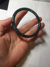 Load image into Gallery viewer, 57.9mm Certified Type A 100% Natural dark green/blue/gray slim round cut Jadeite bangle PA149-8840
