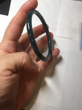 Load image into Gallery viewer, 57.9mm Certified Type A 100% Natural dark green/blue/gray slim round cut Jadeite bangle PA149-8840
