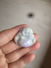 Load image into Gallery viewer, Certified 100% Natural white purple happy buddha jadeite Jade pendant necklace BF44-0112

