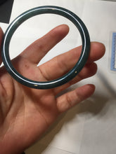 Load image into Gallery viewer, 57.9mm Certified Type A 100% Natural dark green/blue/gray slim round cut Jadeite bangle PA149-8840
