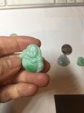Load image into Gallery viewer, Certified 100% Natural type A sunny green happy Buddha jadeite Jade pendant PB65-5096
