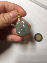 Load image into Gallery viewer, 100% Natural type A icy oily light green gray Jadeite Jade seashell (福贝)  pendant F148
