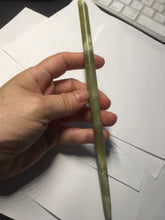 Load image into Gallery viewer, 卖了 18.5cm 100% Natural light green yellow Xiu Jade Serpentine hairpin AW11
