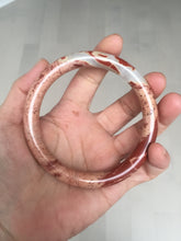 Load image into Gallery viewer, 62.4mm 100% natural red/pink slim round cut red jasper stone(鸡血石) bangle SY99
