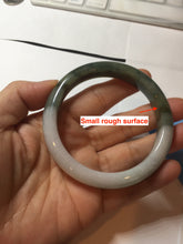 Load image into Gallery viewer, 57.4mm certified Type A 100% Natural dark green gray black white two tone(半山半水) Jadeite Jade bangle PB205-3354
