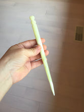Load image into Gallery viewer, 19.5cm 100% Natural light green yellow white Xiu Jade Serpentine hairpin AW12
