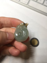 Load image into Gallery viewer, 100% Natural type A icy oily light green gray Jadeite Jade seashell (福贝)  pendant F148
