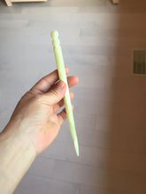 Load image into Gallery viewer, 19.5cm 100% Natural light green yellow white Xiu Jade Serpentine hairpin AW12
