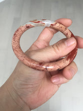 Load image into Gallery viewer, 62.4mm 100% natural red/pink slim round cut red jasper stone(鸡血石) bangle SY99
