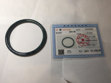 Load image into Gallery viewer, 59.5mm Certified Type A 100% Natural dark green/blue/gray Guatemala slim round cut Jadeite bangle PA151-8849
