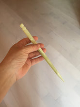 Load image into Gallery viewer, 19.5cm 100% Natural light green yellow white Xiu Jade Serpentine hairpin AW12
