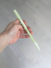 Load image into Gallery viewer, 19.5cm 100% Natural light green yellow white Xiu Jade Serpentine hairpin AW12
