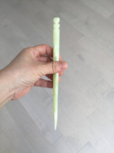 Load image into Gallery viewer, 19.5cm 100% Natural light green yellow white Xiu Jade Serpentine hairpin AW12
