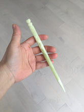 Load image into Gallery viewer, 19.5cm 100% Natural light green yellow white Xiu Jade Serpentine hairpin AW12
