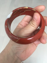 Load image into Gallery viewer, 58mm 100% natural red jasper stone(红碧玉,鸡血石) bangle SY100
