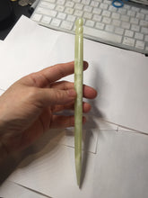 Load image into Gallery viewer, 19.5cm 100% Natural light green yellow white Xiu Jade Serpentine hairpin AW12
