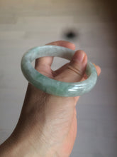 Load image into Gallery viewer, 57.5mm certified 100% natural type A light green/white jadeite jade bangle Q122-0037
