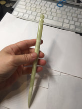 Load image into Gallery viewer, 19.5cm 100% Natural light green yellow white Xiu Jade Serpentine hairpin AW12
