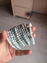 Load image into Gallery viewer, 6-6.4mm 100% natural type A green/white jadeite jade beads bracelet group BF94
