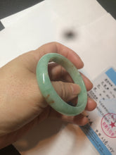 Load image into Gallery viewer, 49mm Certified Type A 100% Natural sunny apple green/red oval Jadeite Jade bangle BG62-0165
