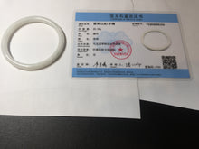 Load image into Gallery viewer, 55.6mm 100% natural Type A icy watery light green white slim round cut jadeite jade bangle AD113-8104
