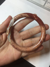 Load image into Gallery viewer, 62.4mm 100% natural red/pink slim round cut red jasper stone(鸡血石) bangle SY99
