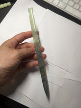 Load image into Gallery viewer, 19.5cm 100% Natural light green black Xiu Jade Serpentine hairpin AW13
