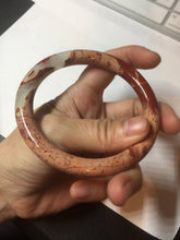 Load image into Gallery viewer, 62.4mm 100% natural red/pink slim round cut red jasper stone(鸡血石) bangle SY99
