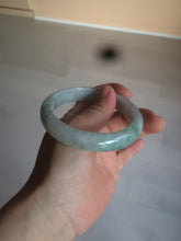 Load image into Gallery viewer, 57.5mm certified 100% natural type A light green/white jadeite jade bangle Q122-0037
