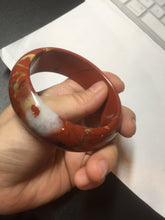 Load image into Gallery viewer, 58mm 100% natural red jasper stone(红碧玉,鸡血石) bangle SY100
