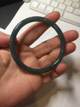 Load image into Gallery viewer, 57mm Certified Type A 100% Natural dark green/blue/gray with flying snow Guatemala slim round cut Jadeite bangle PA153-8824
