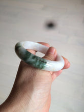 Load image into Gallery viewer, 57.7mm certified 100% natural type A watery green/white/purple jadeite jade bangle BF43-1475
