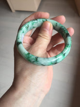 Load image into Gallery viewer, 57mm certified 100% natural sunny green/dark green/white jadeite jade bangle AD117-6634
