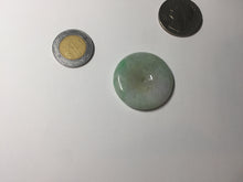 Load image into Gallery viewer, 29.8mm Type A 100% Natural suny green purple yellow(FU LU SHOU, 福禄寿) Jadeite Safety Guardian Button donuts pendant PD185
