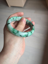 Load image into Gallery viewer, 57mm certified 100% natural sunny green/dark green/white jadeite jade bangle AD117-6634
