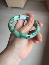 Load image into Gallery viewer, 57mm certified 100% natural sunny green/dark green/white jadeite jade bangle AD117-6634
