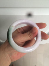 Load image into Gallery viewer, 54mm Certified 100% natural Type A olive green/white/purple jadeite jade bangle AX96-5190
