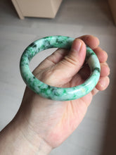 Load image into Gallery viewer, 57mm certified 100% natural sunny green/dark green/white jadeite jade bangle AD117-6634
