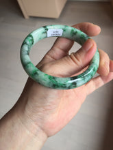 Load image into Gallery viewer, 57mm certified 100% natural sunny green/dark green/white jadeite jade bangle AD117-6634
