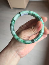 Load image into Gallery viewer, 57mm certified 100% natural sunny green/dark green/white jadeite jade bangle AD117-6634
