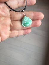Load image into Gallery viewer, Certified 100% Natural type A sunny green happy Buddha jadeite Jade pendant PB68-5104
