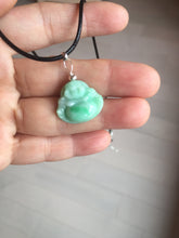 Load image into Gallery viewer, Certified 100% Natural type A sunny green happy Buddha jadeite Jade pendant PB68-5104
