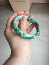 Load image into Gallery viewer, 57mm certified 100% natural sunny green/dark green/white jadeite jade bangle AD117-6634
