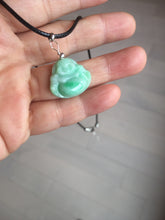 Load image into Gallery viewer, Certified 100% Natural type A sunny green happy Buddha jadeite Jade pendant PB68-5104
