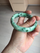 Load image into Gallery viewer, 57mm certified 100% natural sunny green/dark green/white jadeite jade bangle AD117-6634
