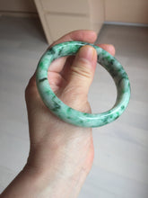 Load image into Gallery viewer, 57mm certified 100% natural sunny green/dark green/white jadeite jade bangle AD117-6634
