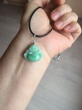 Load image into Gallery viewer, Certified 100% Natural type A sunny green happy Buddha jadeite Jade pendant PB68-5104

